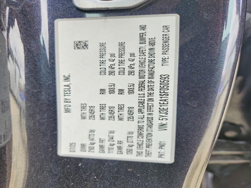 2025 TESLA MODEL 3 12