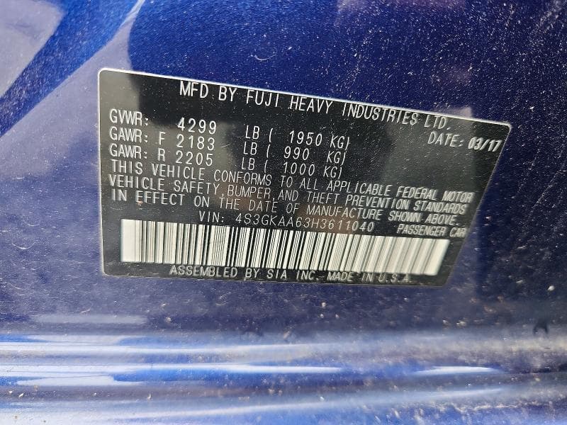 2017 SUBARU IMPREZA 12