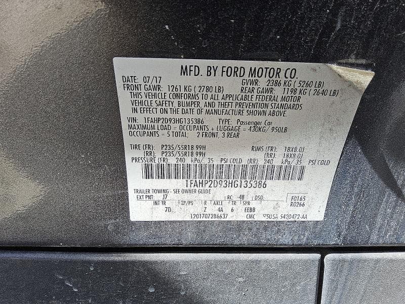 2017 FORD TAURUS SE 12