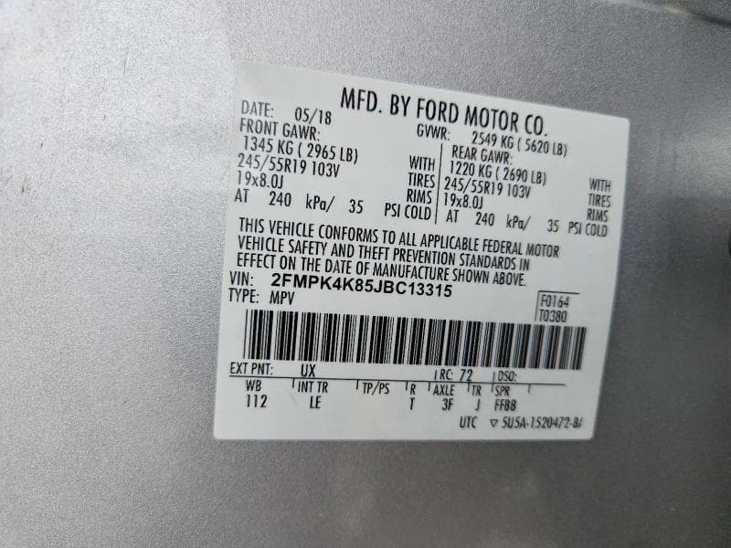 2018 FORD EDGE TITANIUM 14