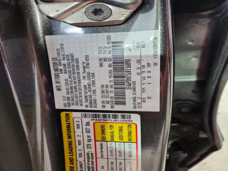 2018 FORD FUSION SE 12