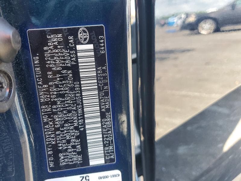 2018 TOYOTA CAMRY SE 12