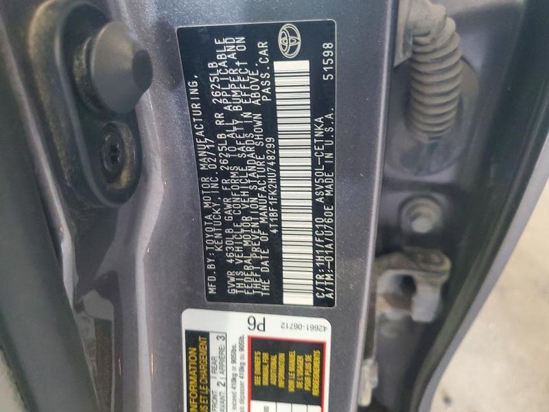 2017 TOYOTA CAMRY LE 12