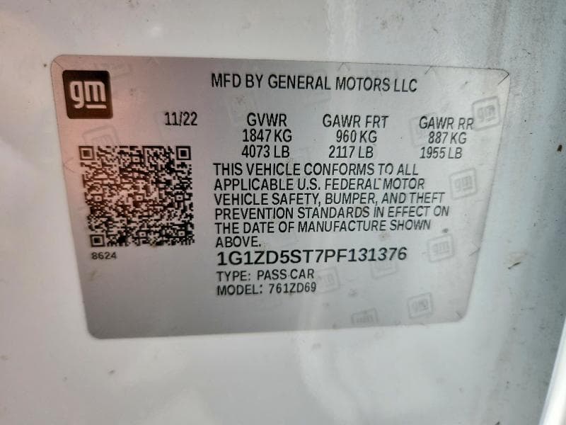 2023 CHEVROLET MALIBU LT 12