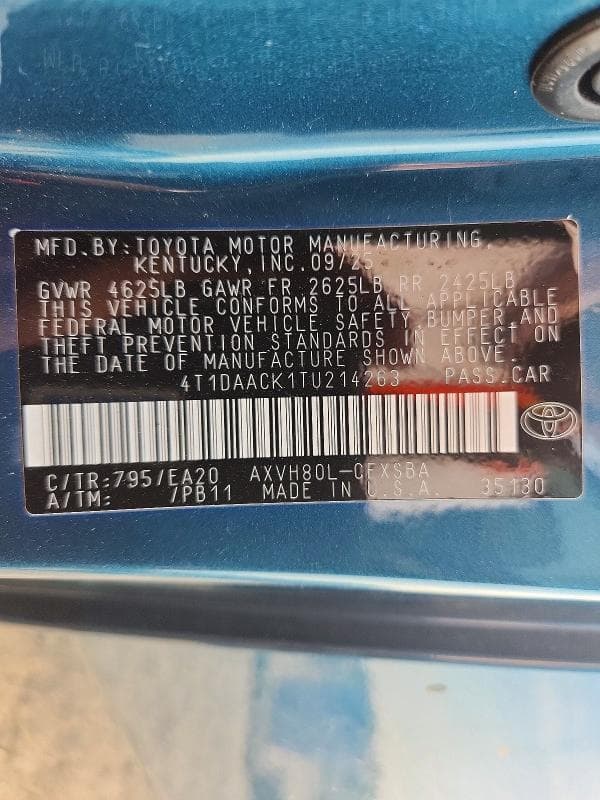 2026 TOYOTA CAMRY SE 12