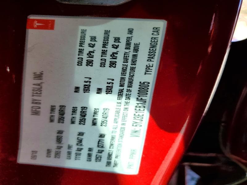 2018 TESLA MODEL 3 13