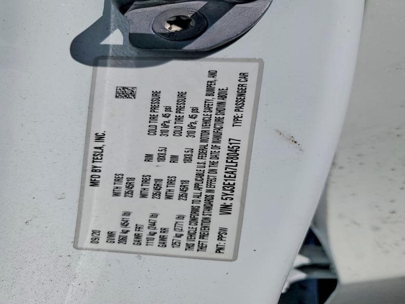 2020 TESLA MODEL 3 12