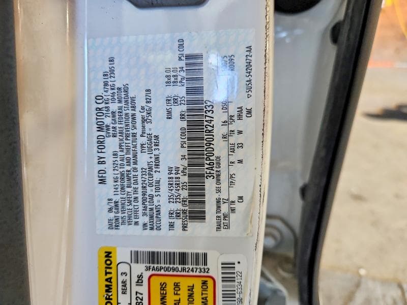 2018 FORD FUSION TITANIUM/PLATINUM 13