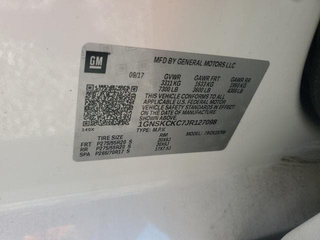 2018 CHEVROLET TAHOE K1500 PREMIER 13