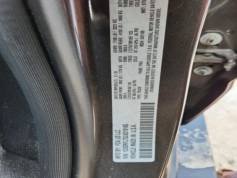 2020 RAM 1500 REBEL 12