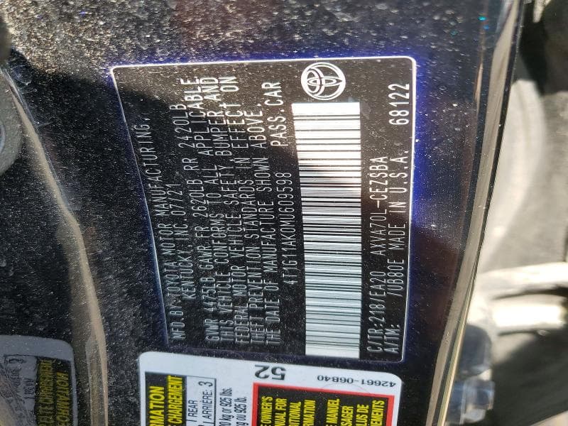 2021 TOYOTA CAMRY SE 12