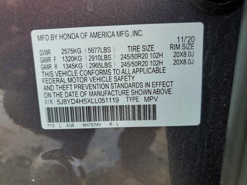 2020 ACURA MDX TECHNOLOGY 14