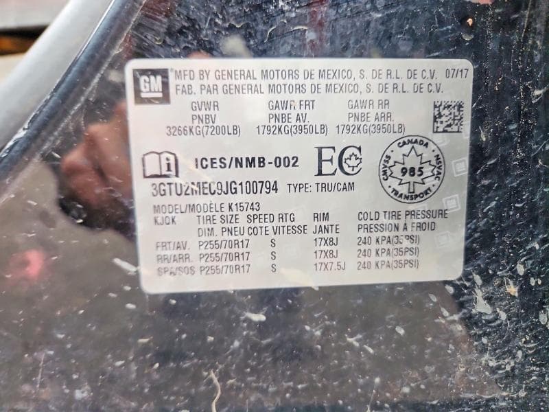 2018 GMC SIERRA K1500 SLE 13