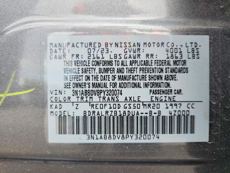 2023 NISSAN SENTRA SR 13