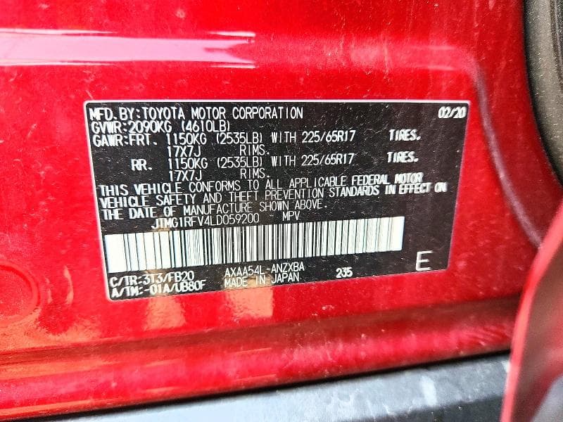 2020 TOYOTA RAV4 LE 13