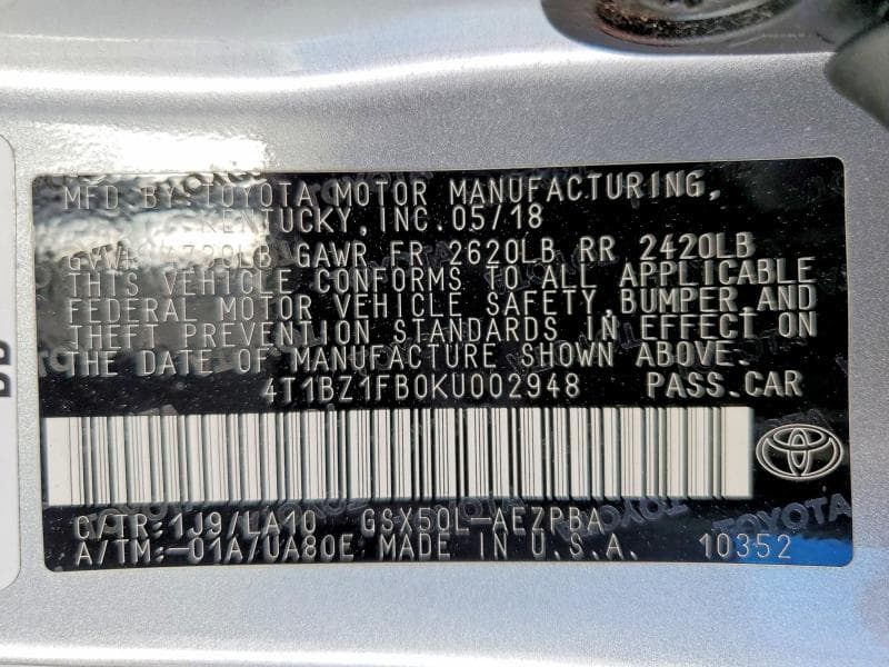 2019 TOYOTA AVALON LIMITED 13