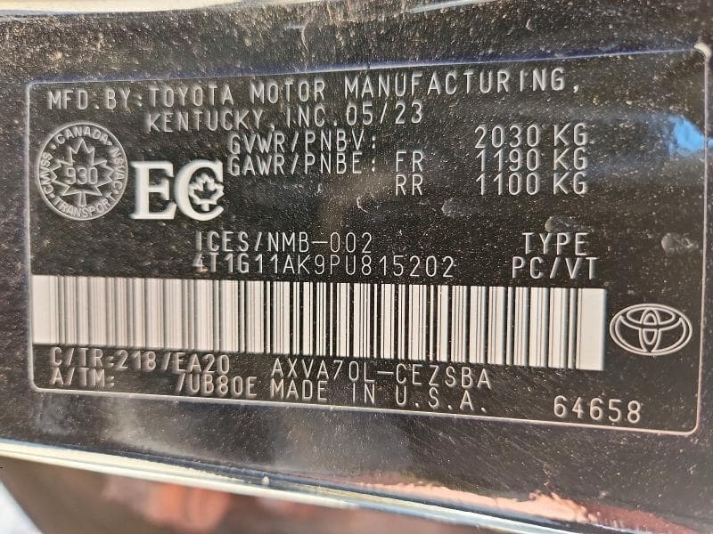 2023 TOYOTA CAMRY SE NIGHT SHADE 13