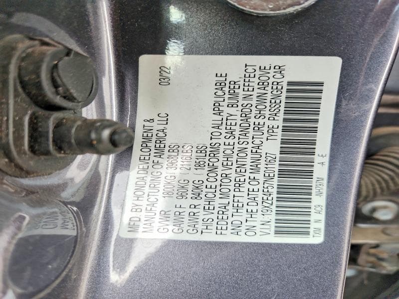 2022 HONDA INSIGHT EX 13