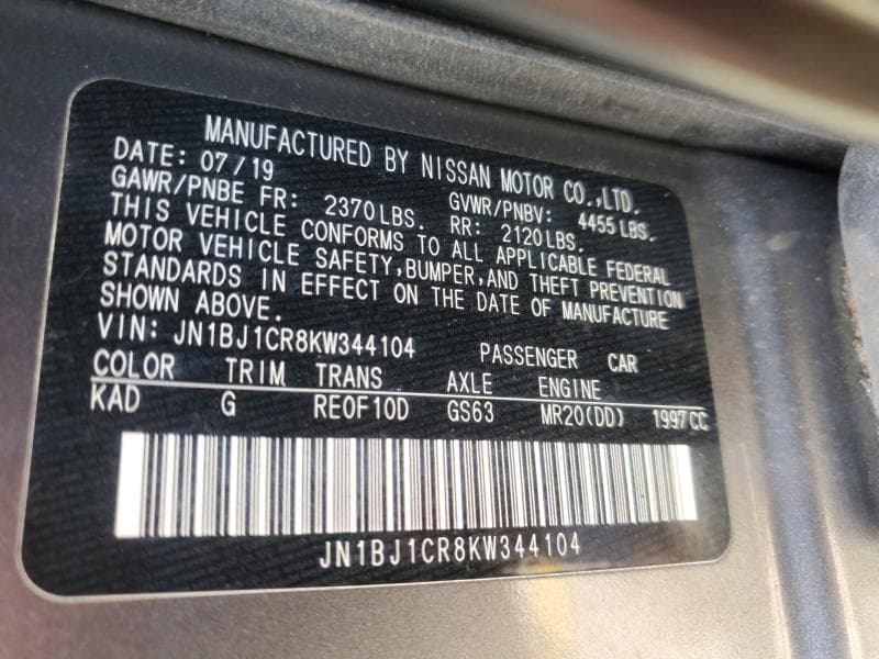 2019 NISSAN ROGUE SPORT SV 13
