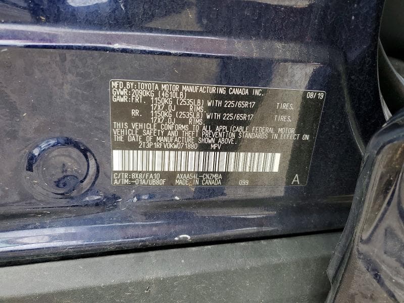 2019 TOYOTA RAV4 XLE 13