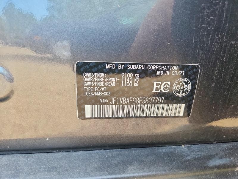 2023 SUBARU WRX PREMIUM 12