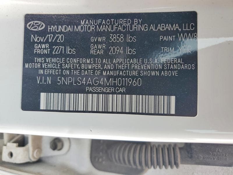 2021 HYUNDAI ELANTRA SEL 12