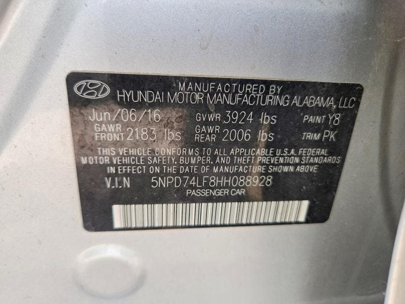 2017 HYUNDAI ELANTRA SE 13