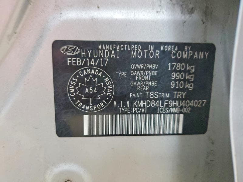 2017 HYUNDAI ELANTRA SE 12