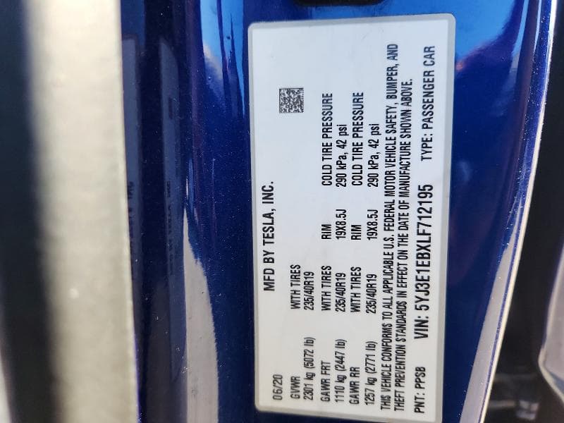 2020 TESLA MODEL 3 12