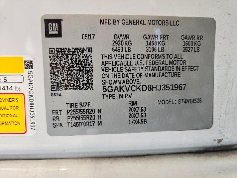 2017 BUICK ENCLAVE 13