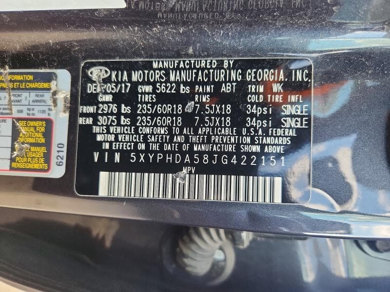 2018 KIA SORENTO EX 13
