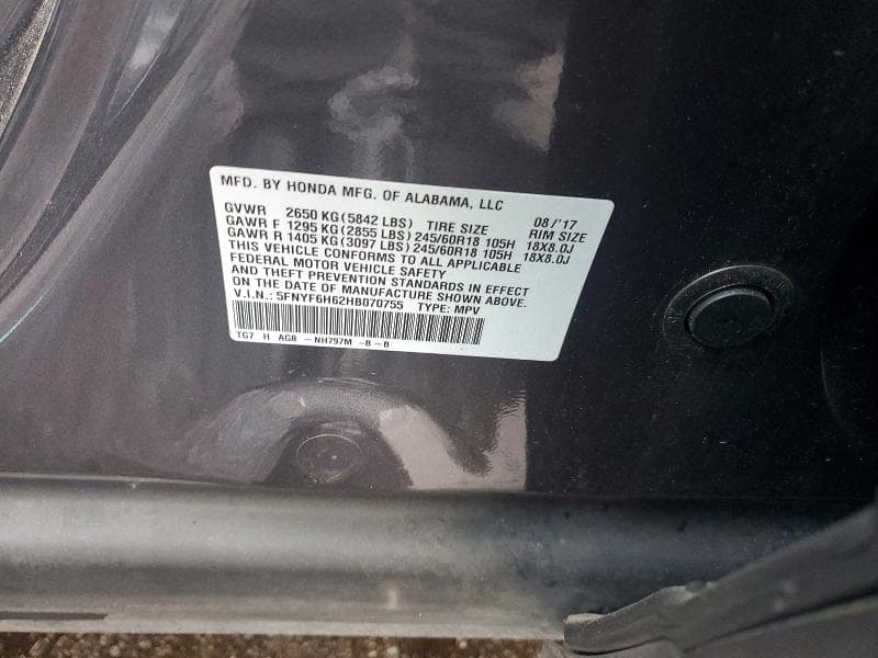 2017 HONDA PILOT EXL 13