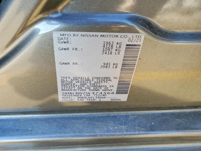 2025 NISSAN ALTIMA SV 13