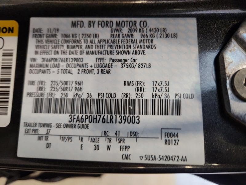 2020 FORD FUSION SE 12