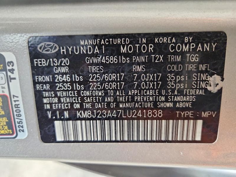 2020 HYUNDAI TUCSON SE 13