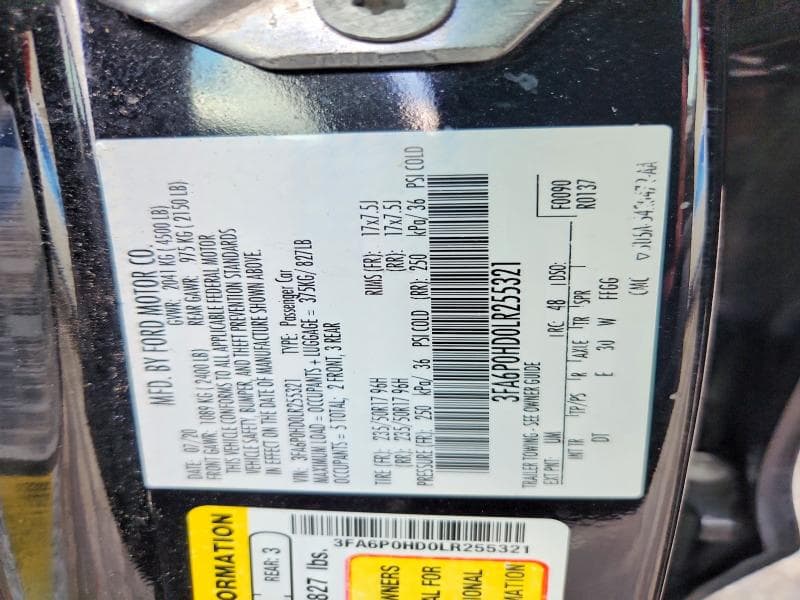 2020 FORD FUSION SE 12