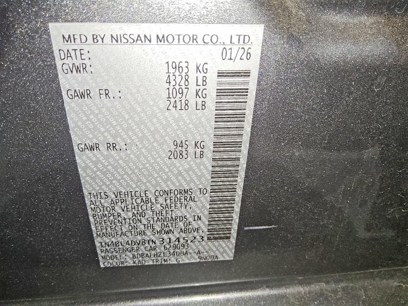 2026 NISSAN ALTIMA SV 13