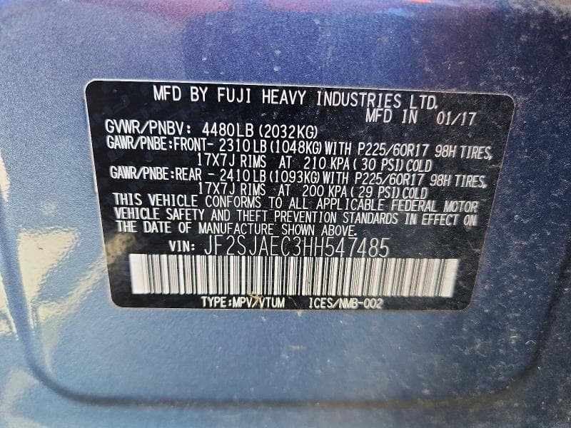 2017 SUBARU FORESTER 2.5I PREMIUM 13