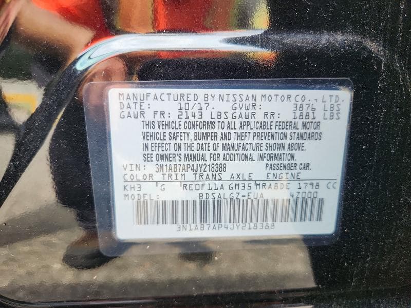 2018 NISSAN SENTRA SL 12