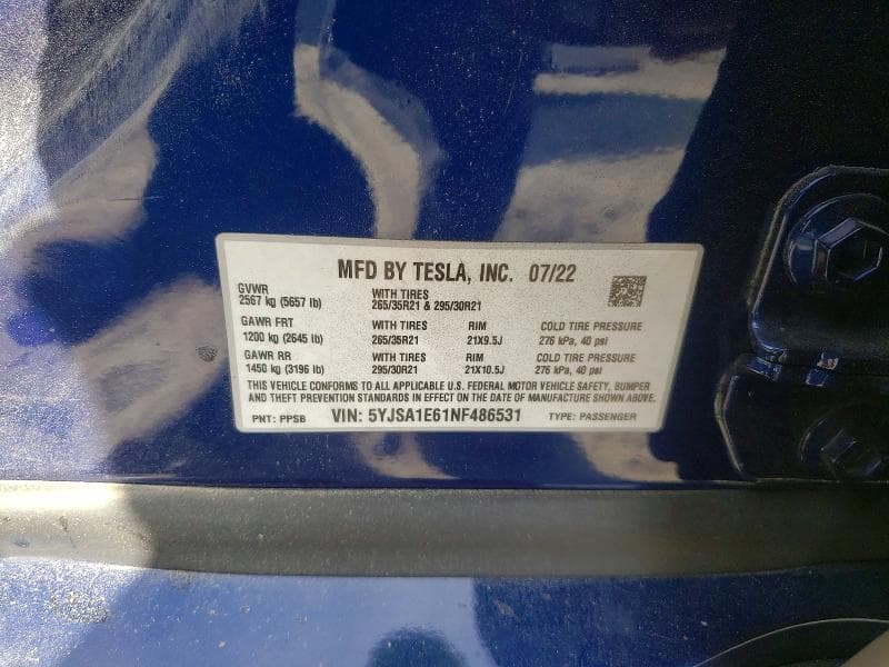 2022 TESLA MODEL S 13