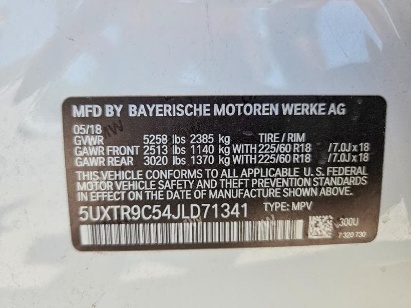 2018 BMW X3 XDRIVE30I 13