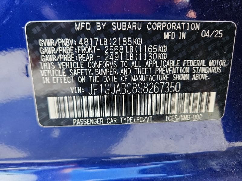 2025 SUBARU IMPREZA 13