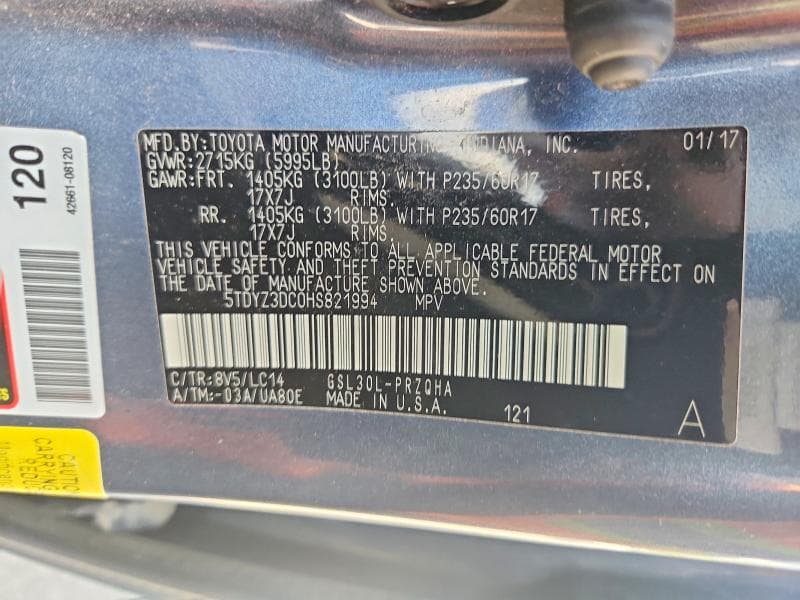 2017 TOYOTA SIENNA XLE 8-PASSENGER 14