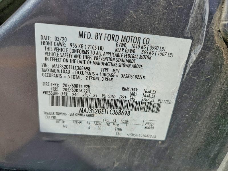 2020 FORD ECOSPORT SE 13