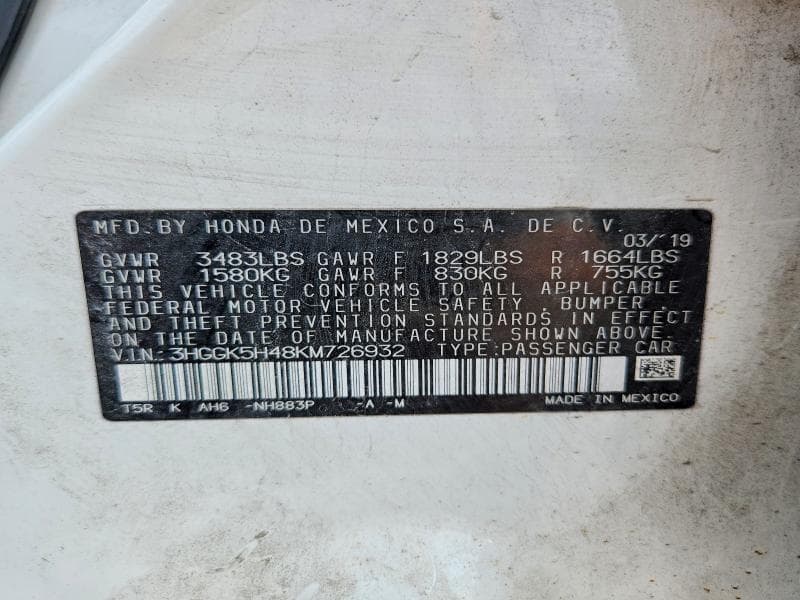 2019 HONDA FIT LX 12