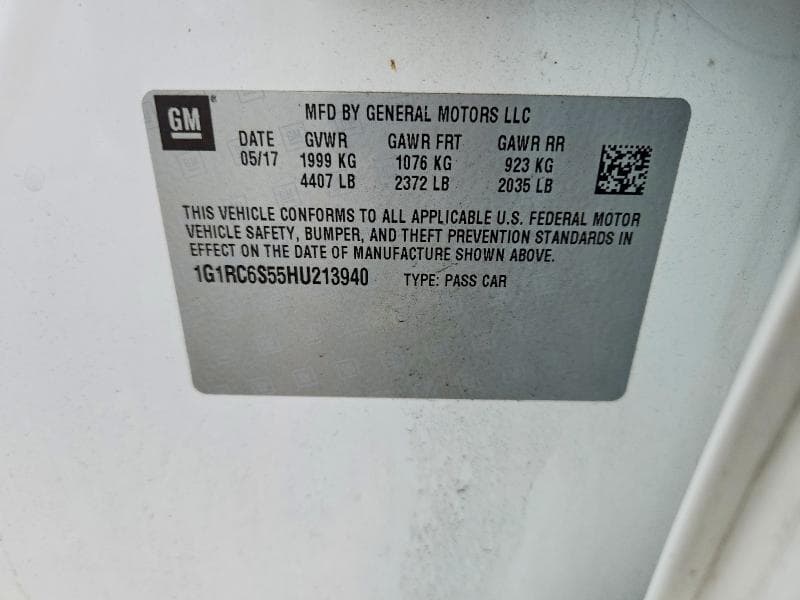 2017 CHEVROLET VOLT LT 12