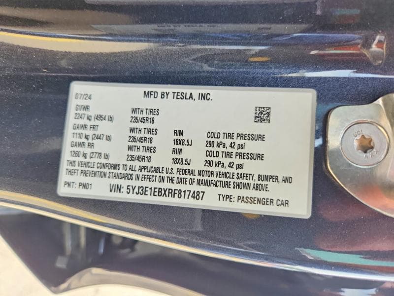 2024 TESLA MODEL 3 12