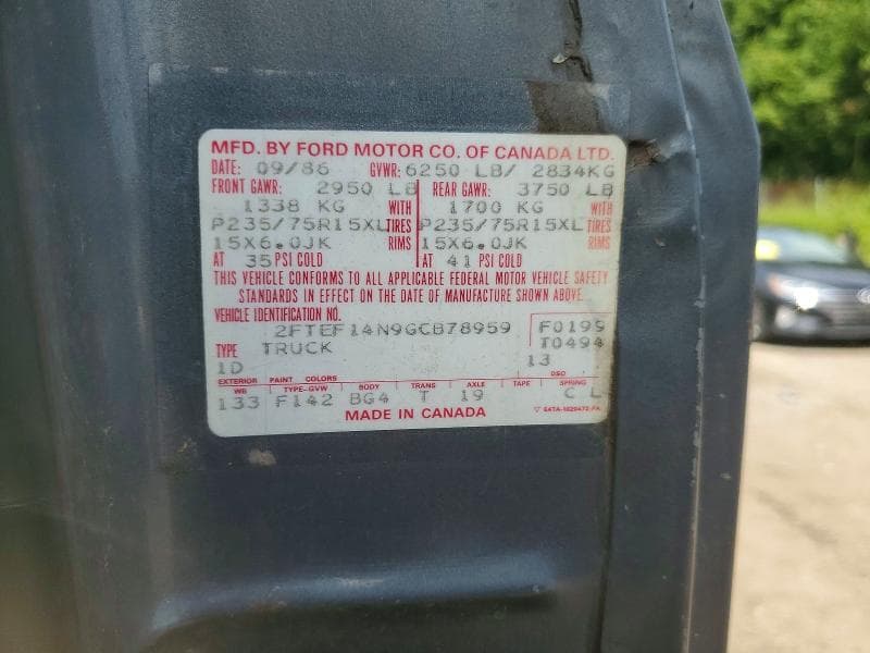 1986 FORD F150 12