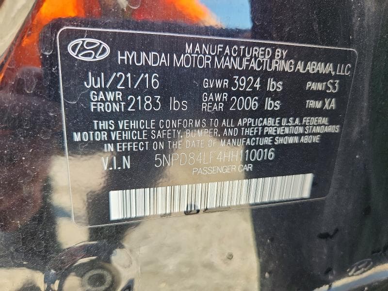 2017 HYUNDAI ELANTRA SE 13