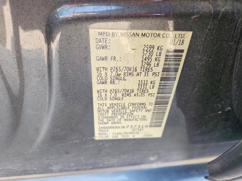 2018 NISSAN FRONTIER SV 12